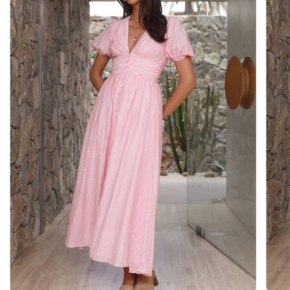 Pink Maxi Dress - Busy Bee Maxi Dress